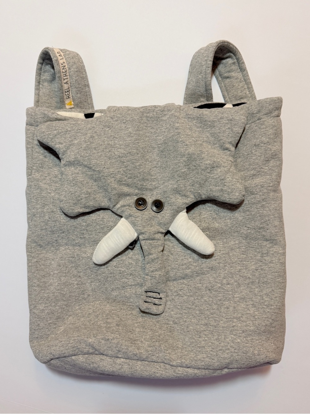 Cute Elephant Tote Bag Gray Plush Kawaii Shoulder Bag Soft Purse Heel Athens Lab